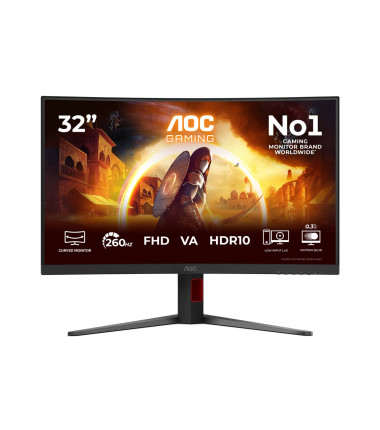 AOC C32G4Z | 32 " | VA | FHD | 16:9 | 240 Hz | 0.3 ms | 1920 x 1080 pixels | 300 cd/m² | HDMI ports quantity 1 | Black