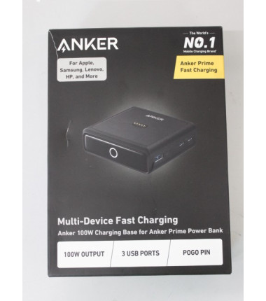 SALE OUT. Anker Prime Charging Base for Power Bank, 100W | A1902311 | Black | UNPACKED, DAMAGED PACKAGING, SCRATCHED