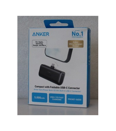 SALE OUT. Anker Nano Power Bank Built-In with USB-C Connector | A1653H11 | 5000 mAh | Black | DEMO