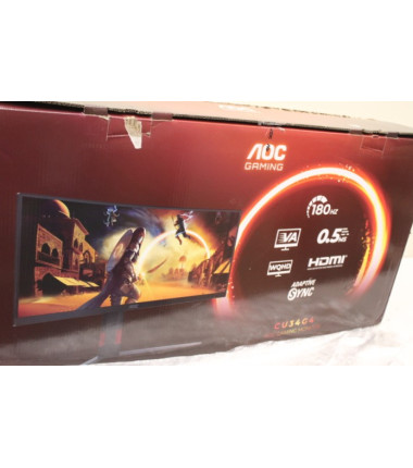 SALE OUT. AOC CU34G4 Curved 34" 3440x1440/21:9/1ms HDMI, DisplayPort, USB, Audio out | SALE OUT. AOC | CU34G4 | 34 " | Fast VA |