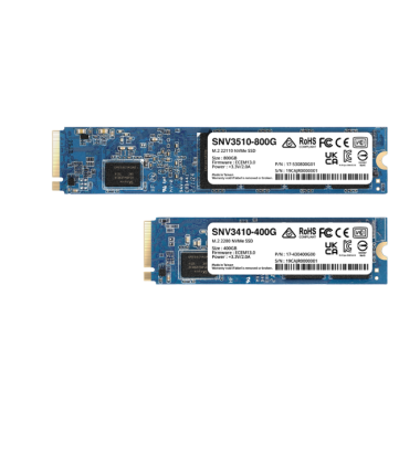Synology | SSD | SNV3410-400G | 400 GB | SSD form factor M.2 2280 | Solid-state drive interface M.2 NVME | Read speed 3000 MB/s 