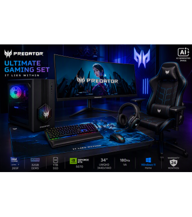 Acer | Predator Ultimate Gaming Set | Orion 3000 + X34 V3 + PGC371 + Aethon 700 + Galea 550 + Cestus 333 + PMP470 | Desktop Set 