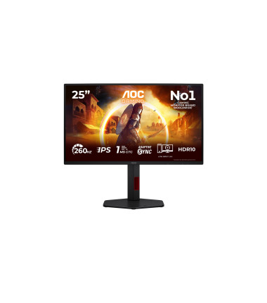AOC | 25G4ZR | 25 " | Fast IPS | FHD | 16:9 | 240 Hz | 0.5 ms | 1920 x 1080 pixels | 300 cd/m² | HDMI ports quantity 2 | Black