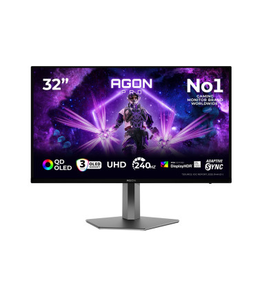 AOC | AG326UZD2 | 32 " | QD-OLED | UHD | 16:9 | 240 Hz | 0.03 ms | 3840 x 2160 pixels | 1000 cd/m² | HDMI ports quantity 1 | Bla