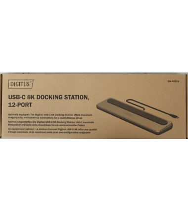 SALE OUT. DIGITUS USB-C 8K docking station, 12-port | Digitus USB-C 8K docking station, 12-port | DA-70919 | Ethernet LAN (RJ-45