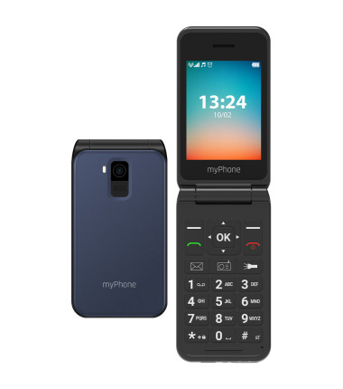 myPhone Flip | LTE | Navy Blue | 2.8 " | TFT | 48 MB | 128 MB | Bluetooth | 2.1 | USB version Type-C | Built-in camera | Main ca