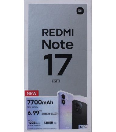 SALE OUT. Xiaomi Redmi Note 17 5G (Celestial Purple) 7.0" OLED 1080x2396/2.3GHz,128GB,6GB RAM/Android 16,WiFi,BT,5G,MZB0PTZEU | 