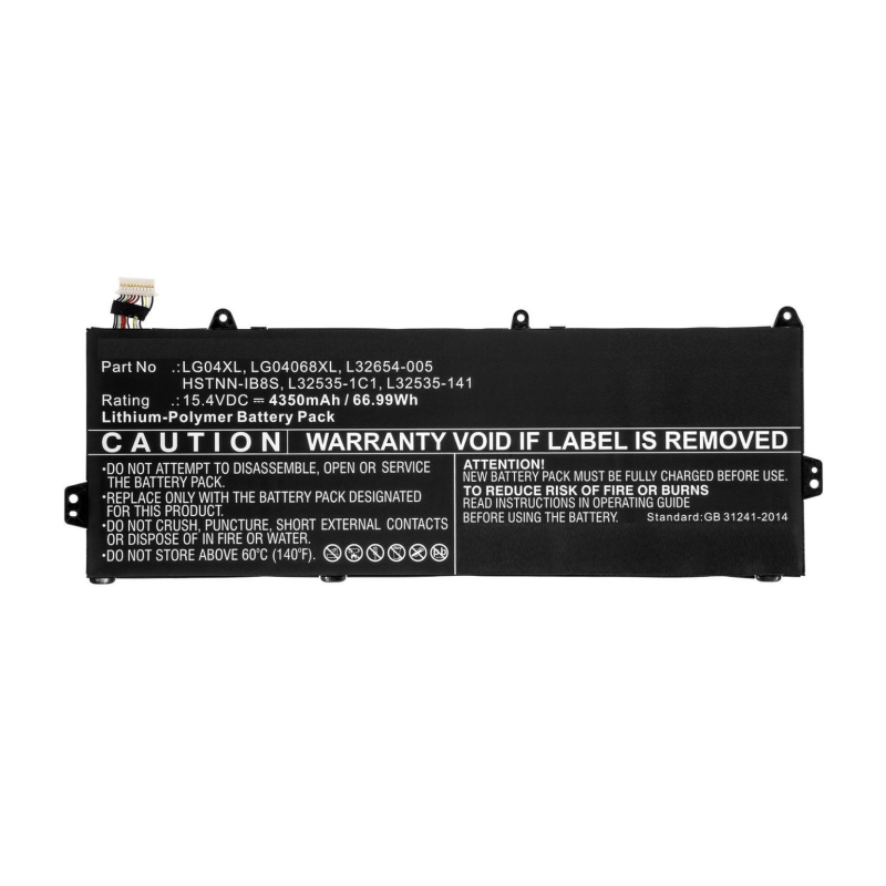 HP l32654-005 LG04XL Pavilion 15 CP replacement battery - label view HP l32654-005 LG04XL Pavilion 15 CP replacement battery - label view