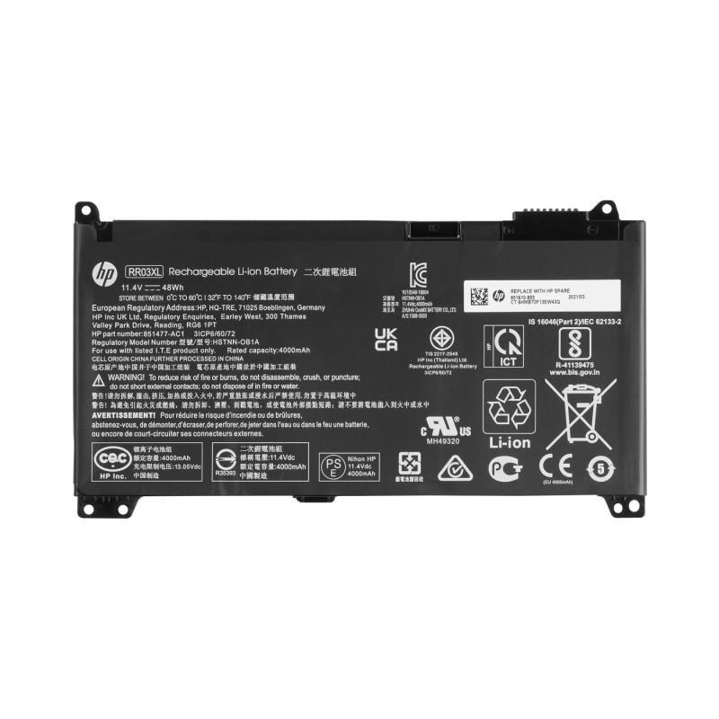HP RR03048XL-PR ASSY-BATT 4C 48WH