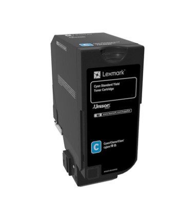 Lexmark CS72x Cyan Standard Yield Toner Cartridge | Lexmark 74C0S20 | CS720 Cyan Standard Yield Toner Cartridge | Cartridge | Cy