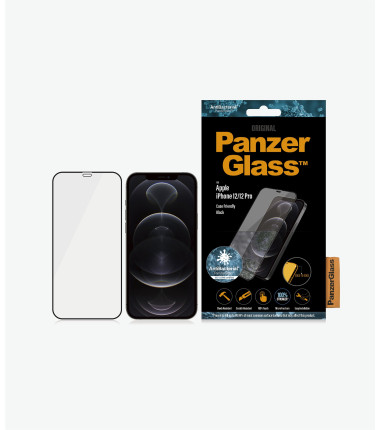 PanzerGlass | Apple | For iPhone 12/12 Pro | Glass | Black | 100% touch, The coating is non-toxic | Case Friendly