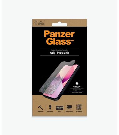 PanzerGlass | Clear Screen Protector | Apple | iPhone 13 Mini | Tempered glass | Antibacterial glass, Resistant to scratches and