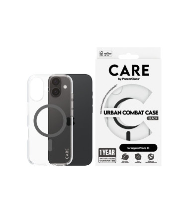 CARE Flagship Case | Back cover | Apple | iPhone 16 | Recycled plastic | Black | MagSafe