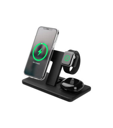 Fixed | MagPowerstation 3-in-1 wireless charging stand with MagSafe mount support | FIXMPOS-BK | Black