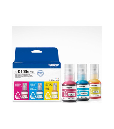 Brother BTD100CLVAL | Multipack Ink Bottles | Magenta, Cyan, Yellow