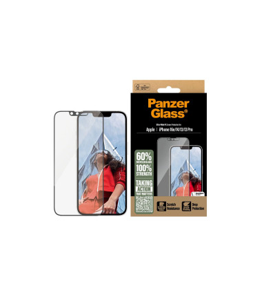 PanzerGlass Screen protector | Apple | iPhone 13/iPhone 13 Pro/iPhone 14/iPhone 16e | Glass | Transparent | Ultra-Wide Fit W. Al