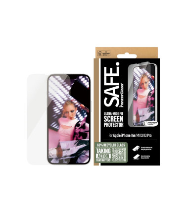 PanzerGlass Screen protector | Apple | iPhone 16e/14/13/13 Pro | Glass | Transparent | Ultra-Wide Fit W. Aligner