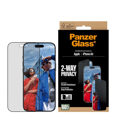 PanzerGlass Screen protector | Apple | iPhone Air | Glass | Transparent | Ultra-Wide Fit w. EasyAligner
