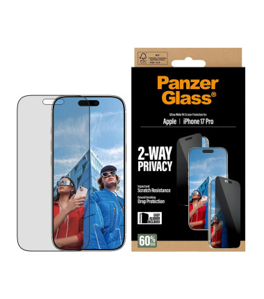 PanzerGlass Screen protector | Apple | iPhone 17 Pro | Glass | Transparent | Ultra-Wide Fit w. EasyAligner