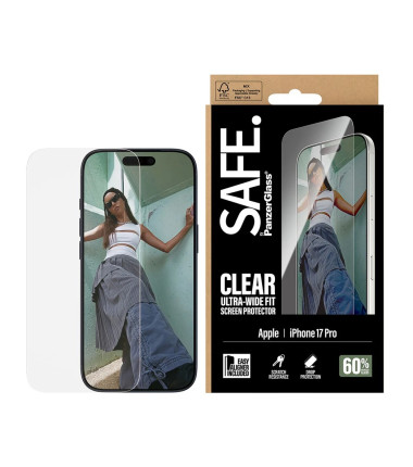 PanzerGlass Screen protector | Apple | iPhone 17 Pro | Transparent | Ultra-Wide Fit w. EasyAligner