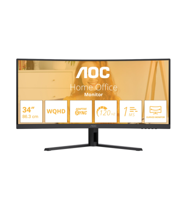 AOC CU34B3E Curved 34" 3440x1440/21:9/300cd/m2/4ms HDMI, DisplayPort, USB, Audio out