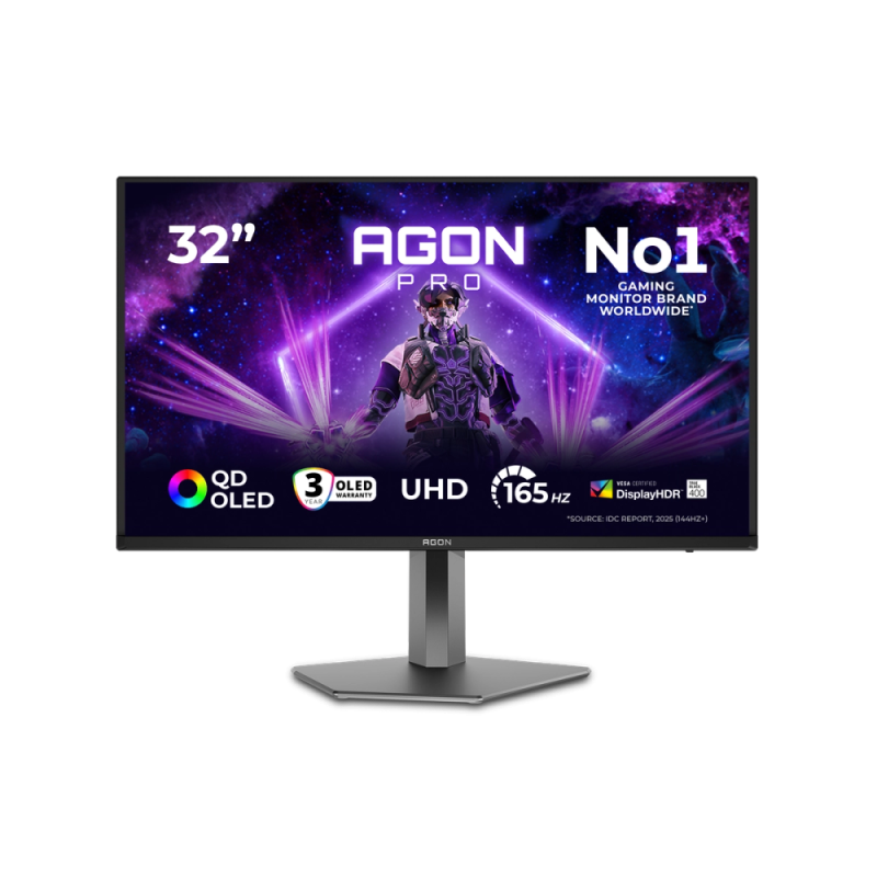 AOC AG326UD, 32 ", OLED, 165 Hz, 0.03 ms, 3840 x 2160 pixels, 250 cd/m², HDMI ports quantity 2