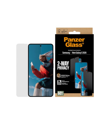 PanzerGlass 2-Way Privacy Screen Protector Samsung New Galaxy S26 | Ultra-Wide Fit w. EasyAligner | PanzerGlass