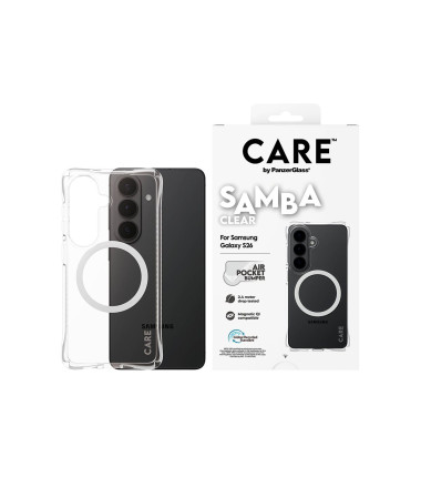 CARE by PanzerGlass Samba Case Transparent w. White Qi Samsung New Galaxy S26 | PanzerGlass
