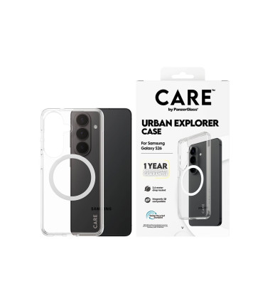 CARE by PanzerGlass Urban Explorer Case Transparent w. White Qi Samsung New Galaxy S26 | PanzerGlass