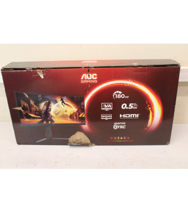 SALE OUT. AOC CU34G4 Curved 34" 3440x1440/21:9/1ms HDMI, DisplayPort, USB, Audio out | SALE OUT. AOC | CU34G4 | 34 " | Fast VA |