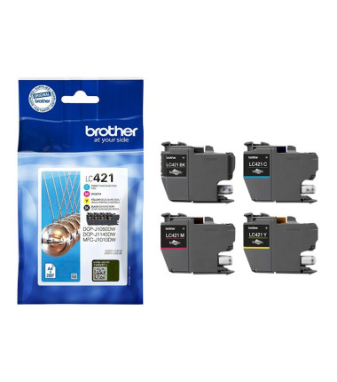 Brother LC421VAL | Ink Cartridge | Magenta, Cyan, Yellow, Black