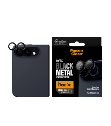 PanzerGlass Hoops | Camera Lens | Apple | iPhone Duo | Metal/Silicone | Black
