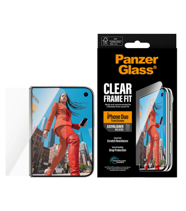 PanzerGlass FrameFit w. EasyAligner | Screen protector | Apple | iPhone Duo | Glass | Transparent