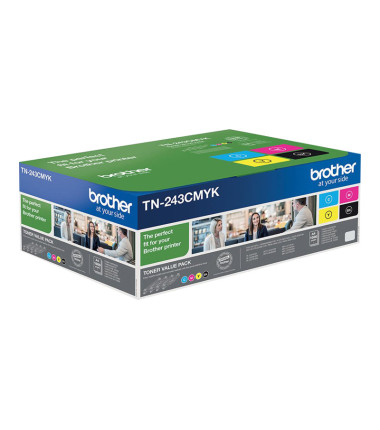 Brother TN-243CMYK, Toner Value Pack | Brother TN243CMYK | Brother TN243CMYK Value Pack - 4-pack - black, yellow, cyan, magenta 