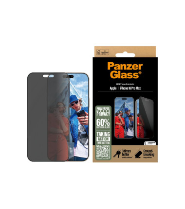 PanzerGlass Screen protector | Apple | iPhone 16 Pro Max | Glass | Black | Ultra-Wide Fit
