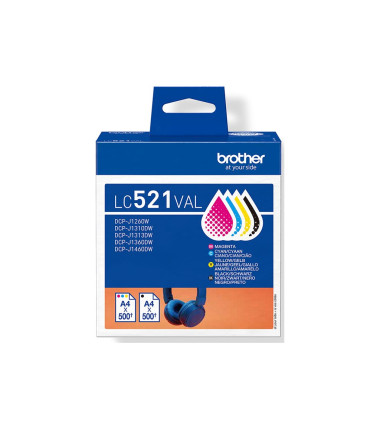Brother LC521VAL, Ink Cartridge, Black, Cyan, Magenta,Yellow