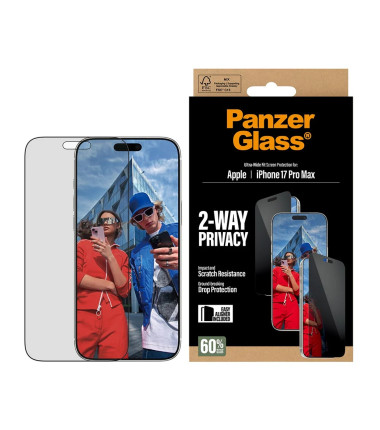 PanzerGlass Screen protector | Apple | iPhone 17 Pro Max | Glass | Transparent | Ultra-Wide Fit w. EasyAligner