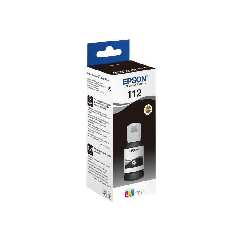 Epson 112 EcoTank Pigment, C13T06C14A, Ink Bottle, Black