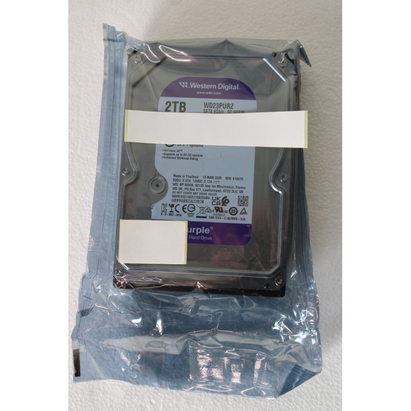 SALE OUT. Western Digital Hard Drive, Purple WD23PURZ, 2000 GB, REFURBISHED SALE OUT. Western Digital Hard Drive, Purple WD23PURZ, 2000 GB, REFURBISHED