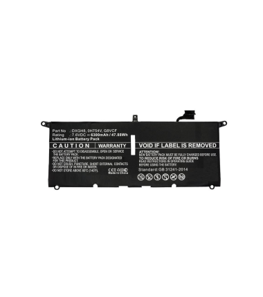 Dell DXGH8 0DXGH8 CP replacement battery, 47.88 Wh, 7.6 V, 6300 mAh