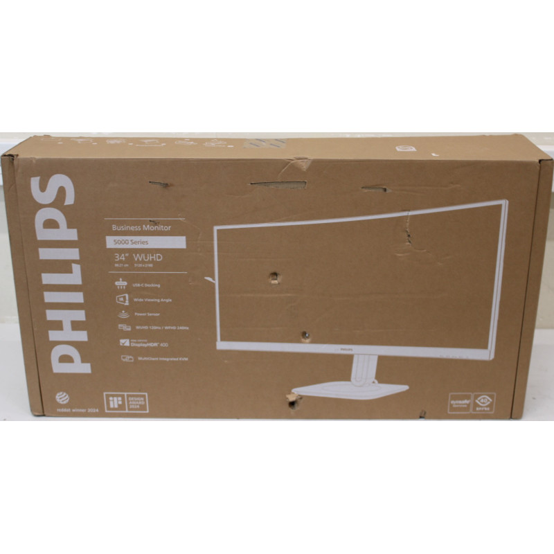 SALE OUT. PHILIPS 34B2U5900C/00 34" DUAL Mode Curved Business monitor 21:9/5120x2160/350cdm2/2ms/DP HDMI USB-C, SALE OUT., Phi