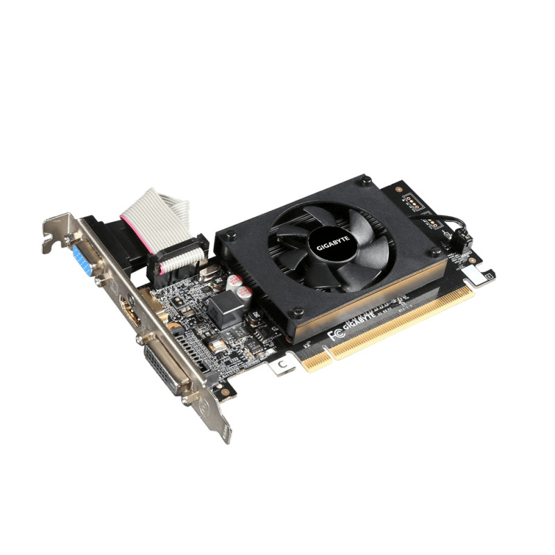 Gigabyte, GV-N710D3-2GL 2.0, NVIDIA, 2 GB, GeForce GT 710, DDR3, Cooling type Active, DVI-D ports quantity 1, HDMI ports Gigabyte, GV-N710D3-2GL 2.0, NVIDIA, 2 GB, GeForce GT 710, DDR3, Cooling type Active, DVI-D ports quantity 1, HDMI ports