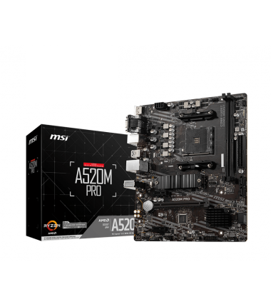 MSI, A520M PRO, Processor family AMD, Processor socket AM4, DDR4, Memory slots 2, Chipset AMD A, Micro ATX