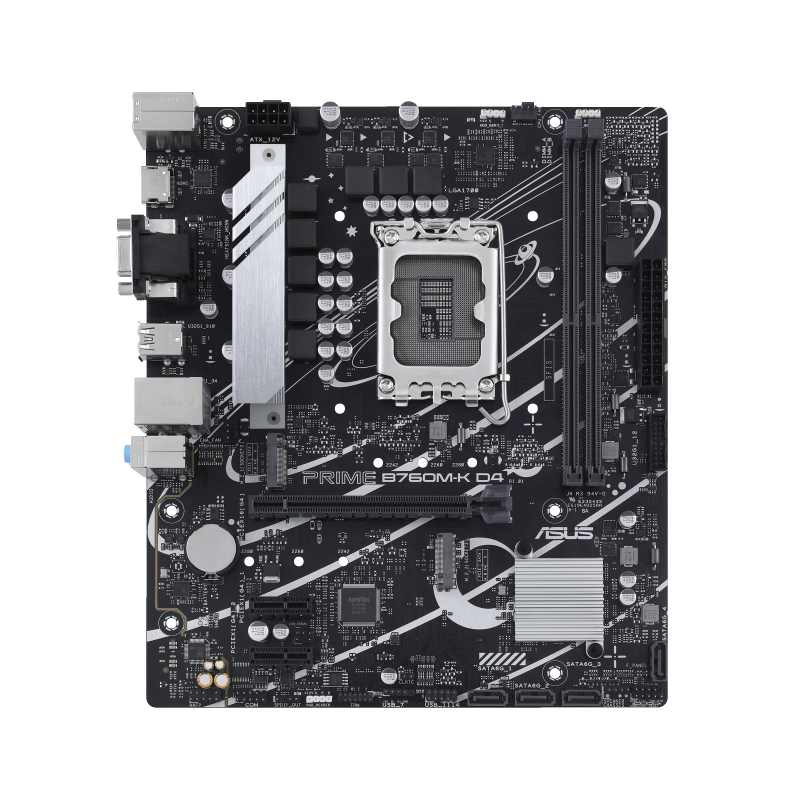 Asus, PRIME B760M-K D4, Processor family Intel, Processor socket LGA1700, DDR4 DIMM, Memory slots 2, Supported hard disk