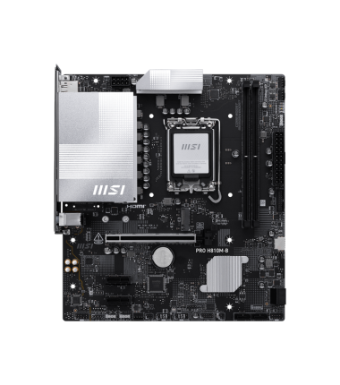 MSI PRO H810M-B, Processor family Intel H810, Processor socket LGA1851, DDR5, Supported hard disk drive interfaces SATA, M.2