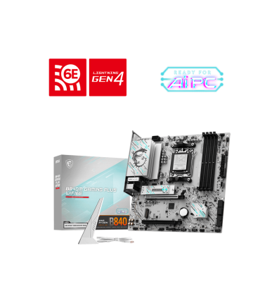 MSI B840M GAMING PLUS WIFI6E, Processor family AMD, Processor socket AM5, DDR5, Supported hard disk drive interfaces SATA, M