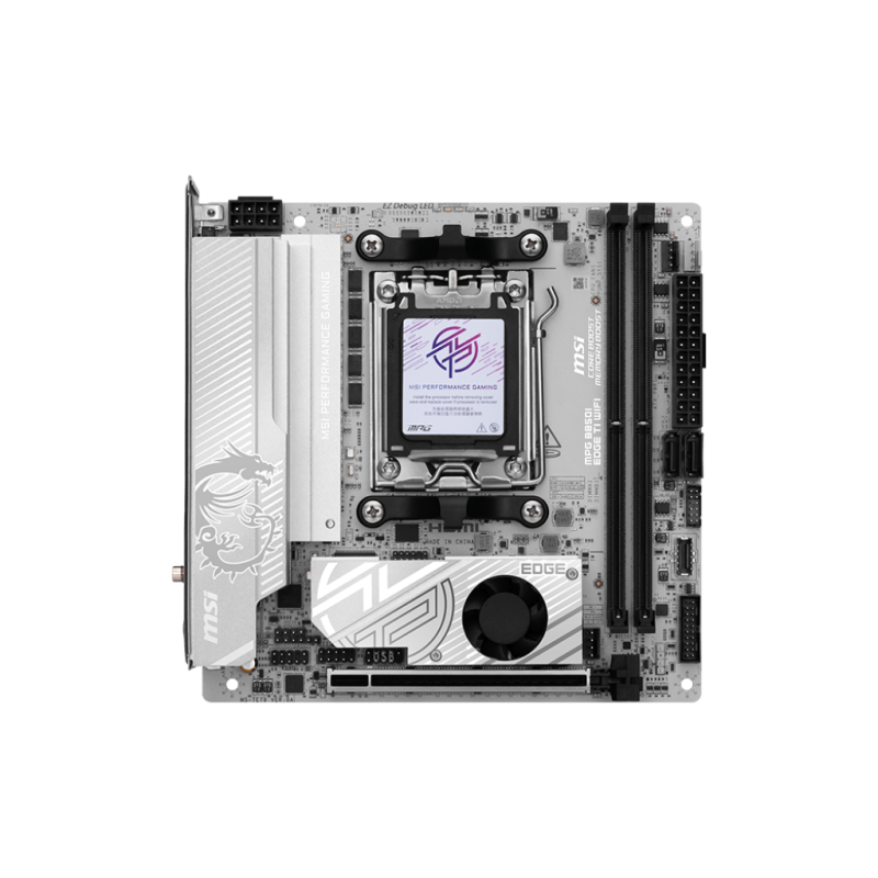 MSI MPG B850I EDGE TI WIFI, Processor family AMD B850, Processor socket AM5, DDR5, Supported hard disk drive interfaces SATA