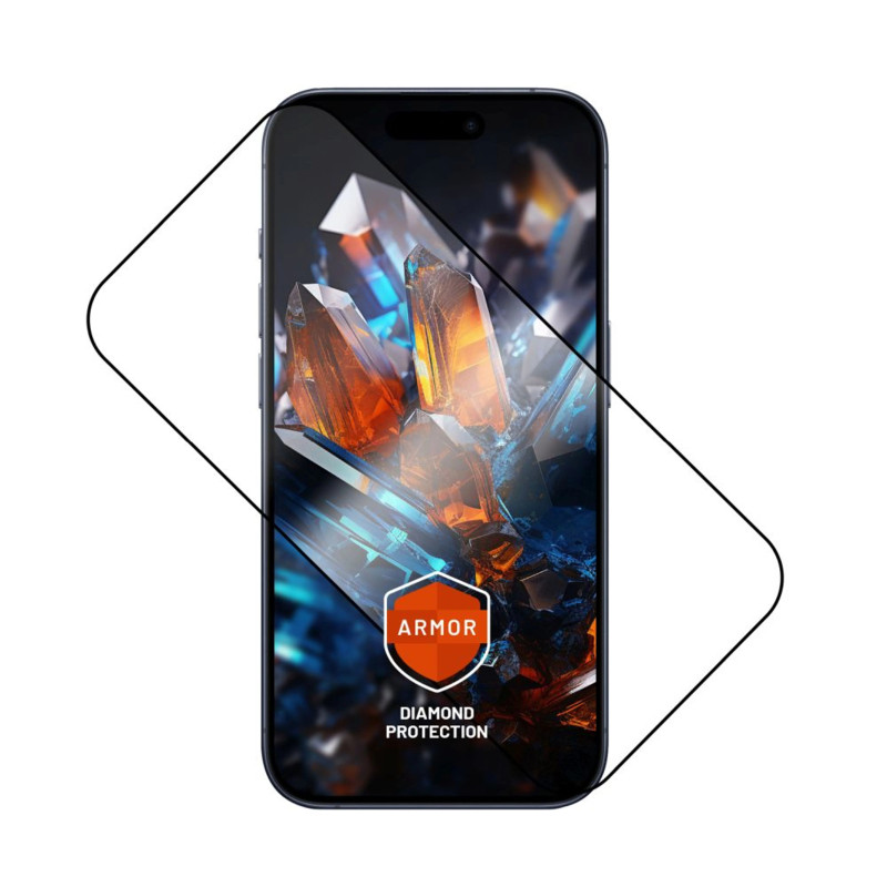 Fixed Screen protector, Apple, iPhone 17 Pro, Tempered glass, Black, Armor with Anti-dust applicator and AR layer Fixed Screen protector, Apple, iPhone 17 Pro, Tempered glass, Black, Armor with Anti-dust applicator and AR layer