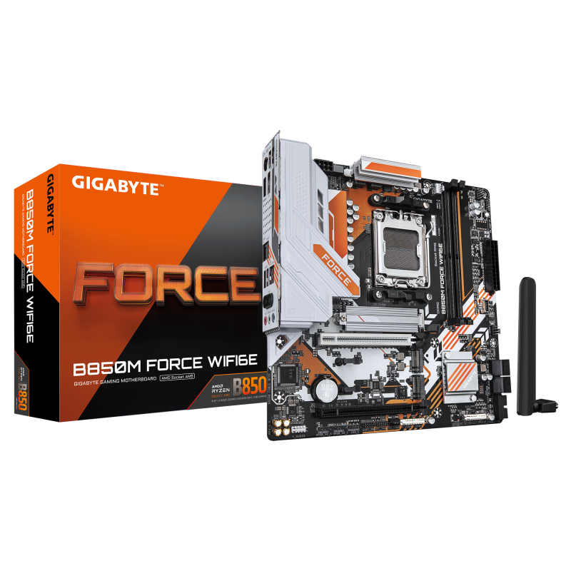 Gigabyte B850M FORCE WIFI6E (rev. 1.0), Processor family AMD, Processor socket AM5, DDR5, Supported hard disk drive interfac