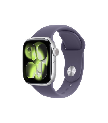 Apple Watch Series 11 GPS + Cellular 42mm Silver Aluminium Case with Purple Fog Sport Band - M/L, Apple